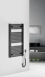 SAPHO Direct-E Elektromos fürdőszobai radiátor 45x96 cm fűtőpatronnal 300W, matt fekete ILE94TB (ILE94TB)