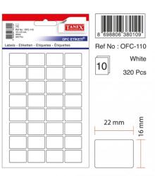  Etichete autoadezive albe, 16 x 22 mm, 320 buc/set, TANEX (TX-OFC-110-WH)