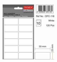  Etichete autoadezive albe, 23 x 50 mm, 180 buc/set, TANEX (TX-OFC-118-WH)