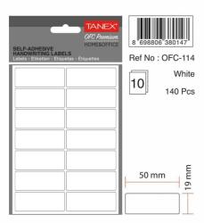  Etichete autoadezive albe, 19 x 50 mm, 180 buc/set, TANEX (TX-OFC-114-WH)
