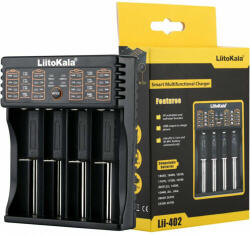 LiitoKala Lii-402 négycsatornás 18650 USB Lithium-Ion Li-Ion akkumulátor/cella töltő/adapter