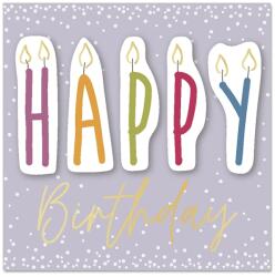  Artebene mini képeslap borítékkal (8x8 cm) pasztell lila, Happy Birthday (3) (124723)