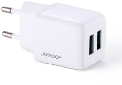 JOYROOM hálózati töltő - 2x USB + gyorstöltő, 12W 2, 4A - Fehér