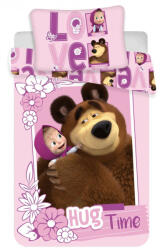 Mása és a medve Love gyerek ágyneműhuzat 100x135cm, 40x60 cm
