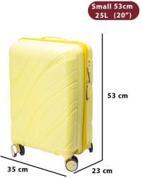 Dollcini Világjáró Bőrönd - Több Méretben és Színben - 53x 23 x 35cm - Sárga (357890-162C)