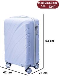 Dollcini Világjáró Bőrönd - Több Méretben és Színben - 63x26 x 42cm - Kék (357890-160B)