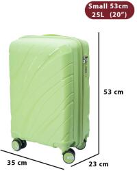 Dollcini Világjáró Bőrönd - Több Méretben és Színben - 53x 23 x 35cm - Zöld (357890-164C)