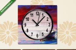 Vászonkép óra, Premium Kollekció: Lila naplemente(25x25 cm C01)