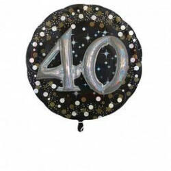 Számos lufi 27" 68cm óriás fólia szám, 3D - Sparkling Birthday 40-es, Héliummal töltve, n3215201 (LUFI106833)
