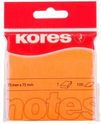 Kores NOTES ADEZIV 75x75MM PORTOCALIU NEON 100 FILE KORES