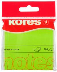 Kores Notes Adeziv 75*75mm Verde Neon 100 File Kores