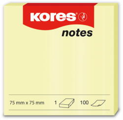 Kores Notes Adeziv 75*75mm Galben Pal 100 File Kores