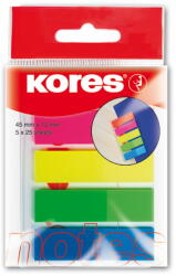 Kores Index Plastic 12*45mm 5 Culori*25 File Kores