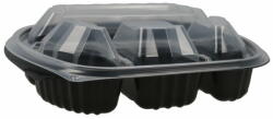 Snick Bio Caserole din PP negru + capac transparent, ovale 4 comp. 240X205 mm 250/set