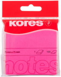 Kores Notes Adeziv 75*75mm Roz Neon 100 File Kores