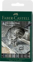 Faber-Castell Pitt Artist Pen Set 8 Buc Negru & Gri Faber-castell