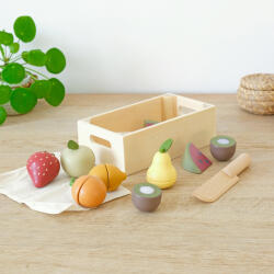 Ourbaby® Fruiti - Fructe din lemn - feliere Bucatarie copii