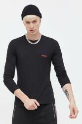 HUGO BOSS pamut hosszú ujjú otthoni viseletre 3 db fekete, nyomott mintás - fekete M