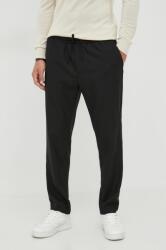 Calvin Klein gyapjú nadrág fekete, testhezálló - fekete 52
