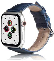 gigapack Apple Watch Series 9 45mm pótszíj (egyedi méret, szilikon, bőr hatású, állítható) sötétkék (GP-142793)