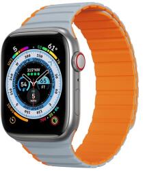 DUX DUCIS Apple Watch Series 9 41mm pótszíj (egyedi méret, szilikon, 3d minta, mágneses zár) szürke / narancssárga (GP-142276)