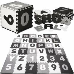 SPRINGOS Puzzle cu burete 175x175cm - Litere și numere #black-and-white (FM0019)