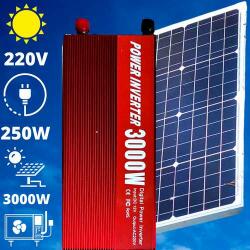  220V/12V napelem rendszer 250W panel 3000W inverter + 60A töltésv (PD-3177)