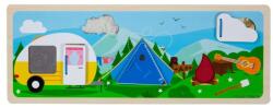 Bigjigs Toys Puzzle senzorial camping în natură (DDBJ036)