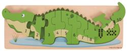 Bigjigs Toys Introducerea puzzle-ului crocodil cu numere (DDBJ029)