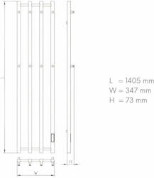 Avonflow Elektromos design radiátor termosztáttal Avonflow SWB001 - 35 x 140 cm (SWB001)