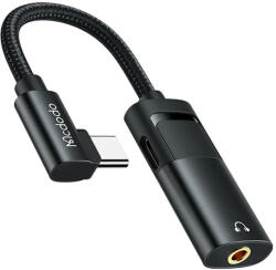Mcdodo Adaptor USB-C la AUX mini jack 3.5mm + USB-C, Mcdodo CA-1880 (black)