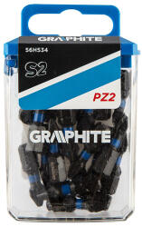 GRAPHITE Set biti de impact PZ2X25mm 1/4" 20buc. GRAPHITE 56H534 HardWork ToolsRange