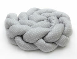  Prémium fonott fejvédő kiságyba 210cm - szürke pöttyös