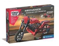 Clementoni mechanikai labor építőjáték - Roadster and Dragster ÚJ
