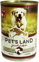 Pet's Land Pet's Land Dog Junior Konzerv Marhamáj-Bárányhús Almával 12x415g