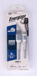 Energizer USB kábel, USB-A - Lightning (Apple), 2m, ENERGIZER, fehér (EKA07) - onlinepapirbolt