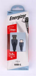 Energizer USB kábel, USB-A - USB-C, 1, 2m, ENERGIZER, fekete (EKA06) - onlinepapirbolt