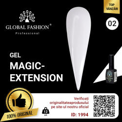 Global Fashion Gel UV pentru constructie, Magic Extension 12 ml, alb 02