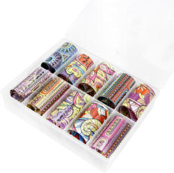 Global Fashion Folii de transfer, folie de unghii, multicolor, 10 bucati