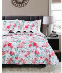 Atenas Cuvertura pat dormitor cu flori rosii