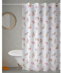 atenas home textile Perdea de dus alba Sempere cu trandafiri Perdea de dus