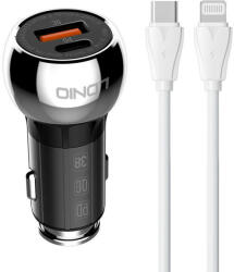 LDNIO C1 USB, USB-C Car charger + USB-C - Lightning Cable