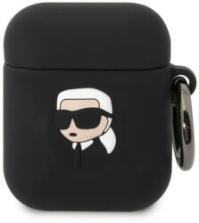 MH Protect Karl Lagerfeld 3D Logo NFT Karl Head Apple AirPods 1/2 szilikon tok fekete (KLA2RUNIKK)