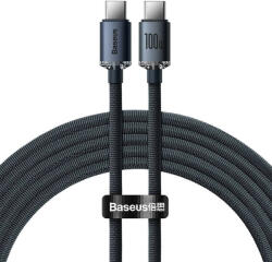 Baseus USB-C-kábel a USB-C Baseus Crystal Shine, 100W, 1.2m (Fekete)