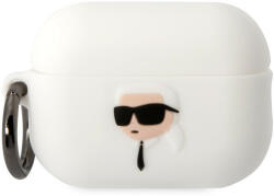 MH Protect Karl Lagerfeld 3D Logo NFT Karl Head Apple Airpods Pro 2 szilikon tok fehér (KLAP2RUNIKH)