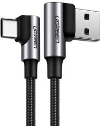 UGREEN USB-USB-C kábel, ferde UGREEN US176, 3A, 1m (fekete)