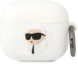MH Protect Karl Lagerfeld 3D Logo NFT Karl Head Apple Airpods 3 szilikon tok fehér (KLA3RUNIKH)