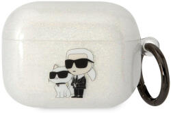 MH Protect Karl Lagerfeld 3D Logo NFT Karl and Choupette TPU Glitter Apple Airpods Pro szilikon tok fehér (KLAPHNKCTGT)