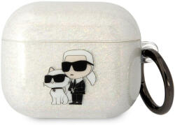 MH Protect Karl Lagerfeld 3D Logo NFT Karl and Choupette TPU Glitter Apple Airpods 3 szilikon tok fehér (KLA3HNKCTGT)