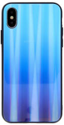 MH Protect Rainbow szilikon tok üveg hátlappal - Samsung A405 Galaxy A40 (2019) világoskék